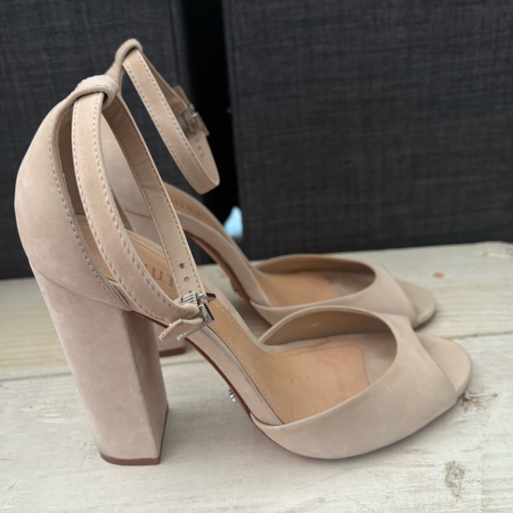 SCHUTZ Taupe Block Heel Sandals - Picture 5 of 16